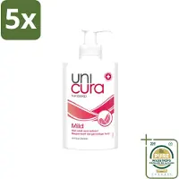 Unicura 5 x - Vloeibare Zeep Mild - Verzachtend - 250 ml - Wasstrips - Handzeep - Antibacterieel - Milde Handzeep - Handen Reinigen - Hygiëne