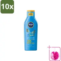 Nivea 10 x Sun – Zonnemelk – Zomerteint SPF 20 – 200 ml - Bulkverpakking - Zonbescherming - Douchemop - Zomerteint