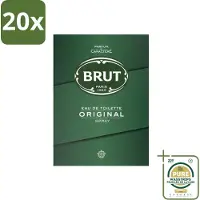 BRUT 20 x – Eau de Toilette – Original – 100 ml - Wasstrips - Original Eau De Toilette - Kruidige Geur - Amber - Lavendel - Mannelijke Geur