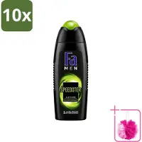 Fa 10 x Men - Douchegel - Speedster - Verfrissend & Energiek - Langdurig - 250 ml - Bulkverpakking - Douchegel mannen - Douchemop - Energie