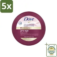 Dove 5 x – Bodycrème – Pro Age – 250 ml - Wasstrips - Huid Verzorging - Rijpe Huid - Huidelasticiteit - Hydratatie - Bodycrème