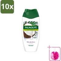 Palmolive 10 x Naturals - Douchecrème - Kokosnoot - 250 ml - Bulkverpakking - Douchegel kokos - Douchemop - Douchegel tropisch