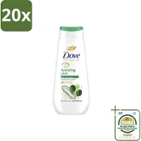 Dove 20 x – Douchecrème – Hydrating Care – 225 ml - Wasstrips - Douchecrème - Hydratatie - Droge Huid - Aloë Vera - Berkenwater