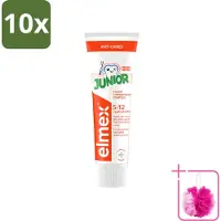 Elmex 10 x - Tandpasta - Junior - (5-12 jaar) - Tooth Strengthening- 75 ml - Bulkverpakking - Tandpasta voor kinderen - Douchemop - Gaatjesbestendige tandpasta