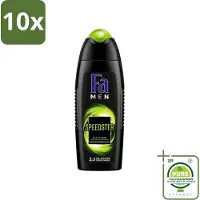 Fa 10 x Men - Douchegel - Speedster - Verfrissend & Energiek - Langdurig - 250 ml - Grootverpakking - Vaatwasstrips - Douchegel Mannen - Energie - Verfrissend - Taurine - Langdurig Effect