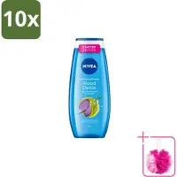 Nivea 10 x – Douchegel – Creme Mood Detox – 250 ml - Bulkverpakking - Douchegel - Douchemop - Zeezout