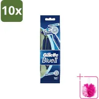 Gillette 10 x - Blue 2 - Wegwerpscheermesjes - Chromium Coating - 10 Scheermesjes - Bulkverpakking - Scheermesje - Douchemop - Wegwerpscheermesje
