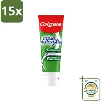 Colgate 15 x - Triple Action - Xtra Fresh - Tandpasta - 75ml - Wasstrips - Tandpasta - Gaatjes - Tanden - Frisse Adem - Witte Tanden