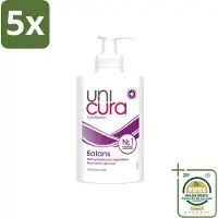 Unicura 5 x - Vloeibare Handzeep - Anti Bacterieel - Balans - 250 ml - Wasstrips - Handzeep - Antibacterieel - Handen Reinigen - Huid Verzorgen - Natuurlijke Handzeep