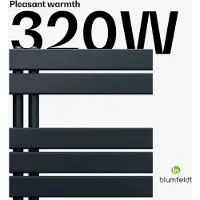 Blumfeldt Badheizkörper - 320 W Wandmontierter Handtuchheizkörper Met Zij-aansluiting, Modern Staal-Design, Handdoekhouder Voor Badkamers & Kantoren, 45x80 cm, Antraciet