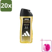Adidas 20 x - 3-in-1 Douchegel - Victory League - Vibrant & Spicy - Gerecyclede Verpakking - 250 ml - Bulkverpakking - Douchegel - Douchemop - 3-in-1