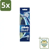 Gillette 5 x - Blue 2 - Wegwerpscheermesjes - Chromium Coating - 10 Scheermesjes - Wasstrips - Scheermesjes - Wegwerpscheermesjes - - Gromium Coating - Comfortabele Scheerbeurt
