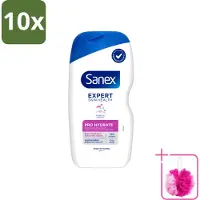 Sanex 10 x - Douchegel - Expert Skin Health Pro Hydrate - Verzorgt de Droge Huid - 400 ml - Bulkverpakking - Droge huid - Douchemop - Hydratatie