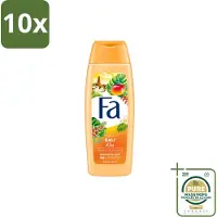 Fa 10 x – Douchegel – Bali Kiss – 250 ml - Wasstrips - Douchegel - Mango - Vanillebloesem - Tropisch - Vegan