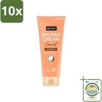 Sence 10 x - Coconut - Douchecrème - Verzorgend - 200 ml - Wasstrips - Douchecrème Kokos - Kokosgeur - Verzorgende Douche - Huidverzorging - Hydraterende Douchecrème