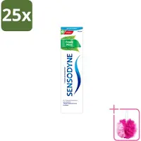 Sensodyne 25 x – Tandpasta – Fresh Mint – 75 ml - Bulkverpakking - Gevoelige tanden - Douchemop - Tandpasta