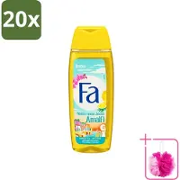 Fa 20 x - Douchegel - Mediterranean Jewels Amalfi - Orchidee & Citrus - Frisse & Tropische Geur - Verfrissend - 250 ml - Bulkverpakking - Douchegel orchidee citrus - Douchemop - Tropische geur