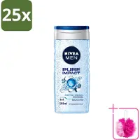 Nivea 25 x Men – Douchegel – Pure Impact – 250 ml - Bulkverpakking - Douchegel - Douchemop - Reiniging