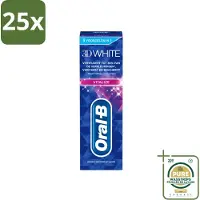 Oral-B 25 x - 3D White Vitalize - Tandpasta - Whitening - 75 ml - Wasstrips - Tandpasta Whitening - Tanden Versterken - Glazuur Beschermen - Tanden Reinigen - Mondgezondheid