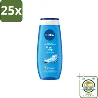 Nivea 25 x – Douchegel – Fresh Pure – 250 ml - Wasstrips - Douchegel - Huidverzorging - Frisheid - Vitamine C - Vitamine E