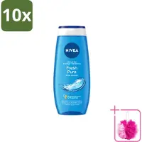 Nivea 10 x – Douchegel – Fresh Pure – 250 ml - Bulkverpakking - Douchegel - Douchemop - Huidverzorging