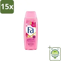 Fa 15 x – Douchegel – Magic Oil Pink Jasmine – 250 ml - Grootverpakking - Vaatwasstrips - Douchegel - Roze Jasmijn - Luxe Douchegel - Bloemige Geur - Huid Verzorging