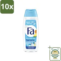 Fa 10 x - Douchegel - Mediterranean Jewels Santorini - Verfrissend & Hydraterend - Verzachtend - 250 ml - Wasstrips - Douchegel Santorini - Verfrissend - Hydraterend - Verzachtend - Mediterrane Geur