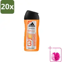 Adidas 20 x - 3-in-1 Douchegel - Adipower Maximum Performance -250 ml - Bulkverpakking - Adipower Douche en Shampoo - Douchemop - 2-in-1 douche en shampoo