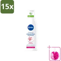 Nivea 15 x - Gezichtsreiniger - Droge en Gevoelige Huid - Amandelolie - Hydramine - 200 ml - Bulkverpakking - Gezichtsreiniger - Douchemop - Droge huid