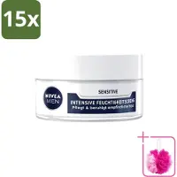 Nivea 15 x Men – Gezichtscrème – Sensitive Intensive – 50 ml - Bulkverpakking - Gevoelige huid - Douchemop - Gezichtscreme