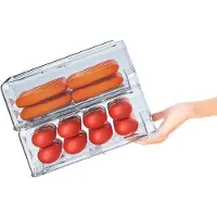 Markenlos – Stapelbare Koelkast Organizer met Lades, 2 Stuks, 30x14.5x11.5cm, Transparant