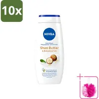 Nivea 10 x - Douchegel - Shea Butter & Botanical Oil - 250 ml - Bulkverpakking - Douchegel - Douchemop - Shea butter