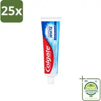 Colgate 25 x - Advanced White - Tandpasta - 100ml - Grootverpakking - Vaatwasstrips - Tandpasta - Witte Tanden - Vlekverwijdering - Tandbederf - Gaatjes