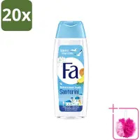 Fa 20 x - Douchegel - Mediterranean Jewels Santorini - Verfrissend & Hydraterend - Verzachtend - 250 ml - Bulkverpakking - Douchegel santorini - Douchemop - Verfrissend douchegel