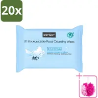 Sence 20 x - Normale Huid - Gezichtsreinigingsdoekjes - Mild Reinigend - 20 Doekjes - Bulkverpakking - Gezichtsreinigingsdoekjes - Douchemop - Huid reinigen