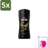 Axe 5 x – Douchegel – Flaxe – 250 ml - Bulkverpakking - Douchegel voor mannen - Douchemop - Frisse geur