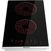 Wiggo Inbouw Keramische Kookplaat – 2 Kookzones – 3000 W – 30 cm – Touch Bediening – 9 Vermogensstanden – Timer – Kinderslot – Zwart