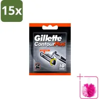 Gillette 15 x Contour Plus – Wegwerpscheermesjes – 10 mesjes - Bulkverpakking - Scheermesjes - Douchemop - Scheermes