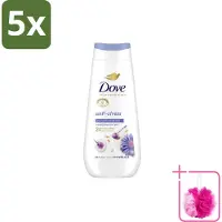 Dove 5 x – Douchecrème – Anti-Stress – 225 ml - Bulkverpakking - Douchecrème anti-stress - Douchemop - Ontspannende douchecrème