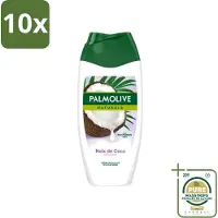 Palmolive 10 x Naturals - Douchecrème - Kokosnoot - 250 ml - Wasstrips - Douchegel Kokos - Douchecrème Kokos - Kokos Geur - Hydraterende Douchegel - Verzorgende Douchegel
