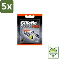 Gillette 5 x Contour Plus – Wegwerpscheermesjes – 10 mesjes - Grootverpakking - Vaatwasstrips - Scheermesjes - Scheermes - Scheerbeurt - Huidcomfort - Flexibele Mesjes