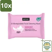 Sence 10 x - Gevoelige Huid - Gezichtsreinigingsdoekjes - Mild Reinigend - 20 Doekjes - Wasstrips - Gevoelige Huid - Gezichtsreinigingsdoekjes - Make-up Verwijderen - Mild Reinigen - Alcoholvrij
