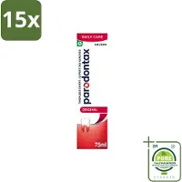 Parodontax 15 x - Tandpasta - Original - Versterkt Tandvlees & Verwijdert Tandplak - 75 ml - Grootverpakking - Vaatwasstrips - Tandpasta - Tandvlees - Tandplak - Bloedend Tandvlees - Fluoridetandpasta