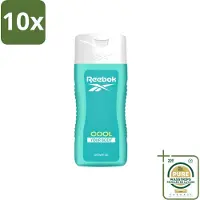 Reebok 10 x - Cool Your Body - Douchegel - 400 ml - Wasstrips - Douchegel - Menthol - Aloe Vera - Verkoelende Douchegel - Frisse Geur