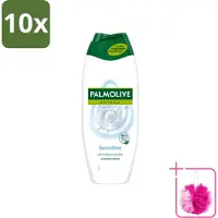 Palmolive 10 x Naturals - Douchegel - Sensitive - Voor Gevoelige Huid - 500 ml - Bulkverpakking - Douchegel gevoelige huid - Douchemop - Melkproteïnen