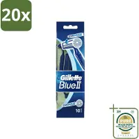 Gillette 20 x - Blue 2 - Wegwerpscheermesjes - Chromium Coating - 10 Scheermesjes - Wasstrips - Scheermesjes - Wegwerpscheermesjes - - Gromium Coating - Comfortabele Scheerbeurt