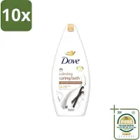 Dove 10 x – Badcrème – Sheaboter & Vanille – 450 ml - Wasstrips - Badcrème - Sheaboter - Vanille - Huid Verzorging - Voedende Badcrème