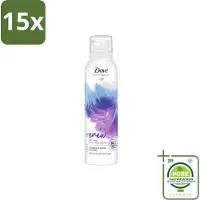 Dove 15 x – Douche- & Scheerschuim – Bath Therapy Renew – 200 ml - Grootverpakking - Vaatwasstrips - Douche En Scheerschuim - Huidvernieuwing - Pro-peptide - Hydratatie - Luxe Douche