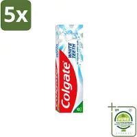 Colgate 5 x – Tandpasta – White Teeth – 75 ml - Grootverpakking - Vaatwasstrips - Witte Tanden - Tanden Reinigen - Tandpasta - Mondverzorging - Wittere Tanden
