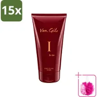 Van Gils 15 x - Douchegel - I for Her - Zachte Reiniging & Luxe Geurbeleving - 150 ml - Bulkverpakking - Douchegel vrouwelijk - Douchemop - Reiniging huid